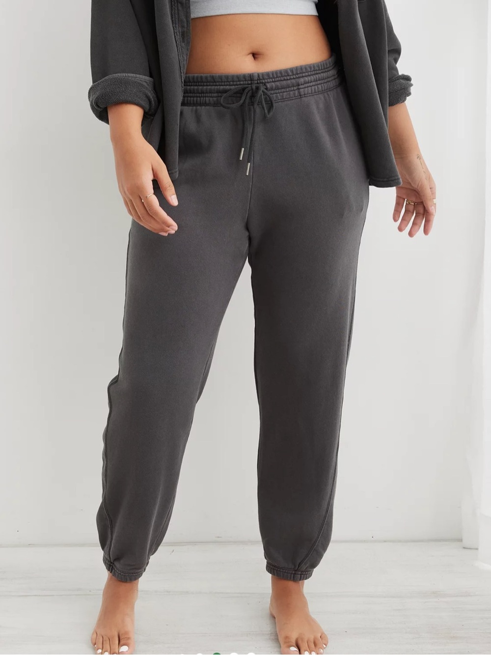 Aerie The Chill Jogger in Smoked Gray Size Large Cotton Cozy Soft Lounge
